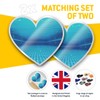 2 x 7.5cm Heart Stickers - Swimming Pool Swimmer Olympics