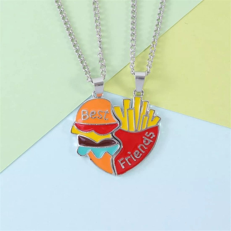 Deluxe 2x Collares Dijes Mejores Amistad Best Friends Hamburguesa