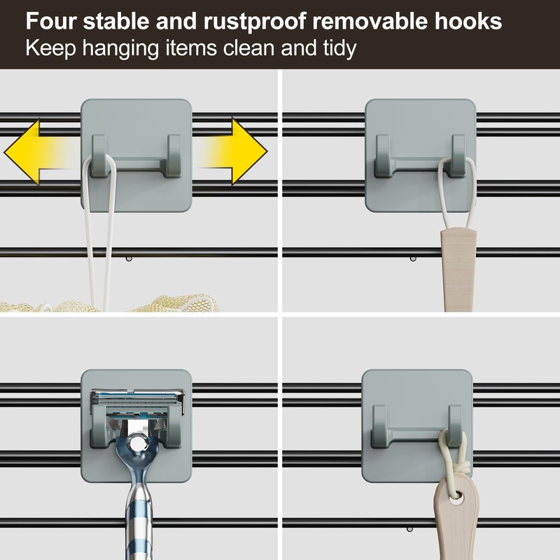 Orimade Adjustable Anti-Slip Hanging Shower Caddy Over Shower Head,Rustproof Bathroom