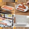 2 Pack Microwave Bacon Tray Ceramic Cooker with Drip Rack,