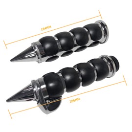 MOTLTECH Motorcycle Hand Grips 7/8" Spike Non-Slip with Throttle Handlebar Grip Fits for Custom Harley Davidson Sportster Softail Tour Glide Road King Electra Glide Dyna