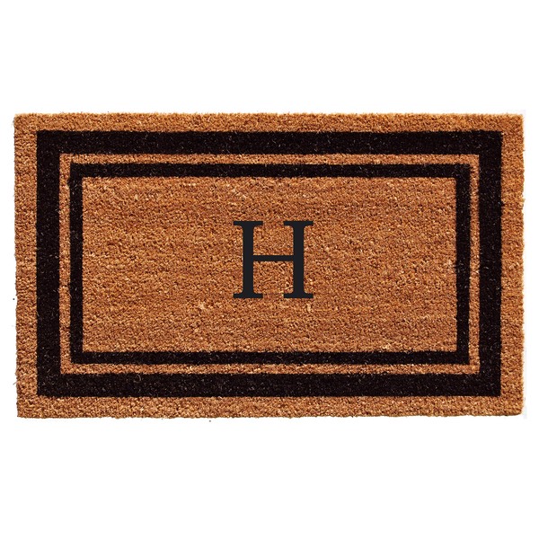 Calloway Mills 152961830H Black Border 18" x 30" Monogram Doormat, (Letter H)