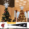 AOMIL Christmas Tree Topper, 3D Rotating Silver Snowflake Pattern Projector