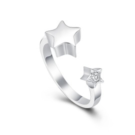 QGJNSGC Urn Ring for Ashes Star Memorial Cremation Jewelry Bereavement Stainless Steel Keepsake Urn Ring Ash for Men Women Gifts, Stainless Steel, Cubic Zirconia