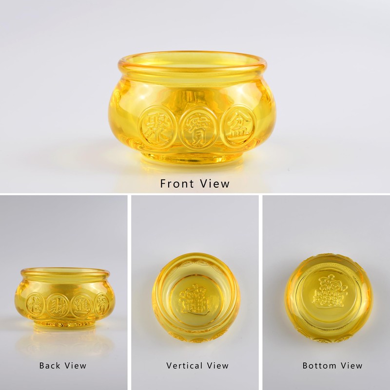 AOFEGRLT 3.15" Glass Wealth Bowl with 1 Large & 42