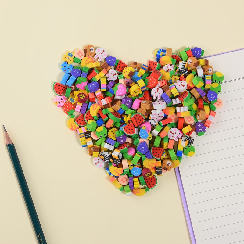 300Pcs Mini Erasers for Kids Bulk, Small Erasers Tiny Animal