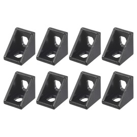 QUARKZMAN Pack of 8 Inner Corner Angle Gusset 20 x 20 x 17 mm 2020 Angle Connector for 2020 Series Aluminium Extrusion Profile Black