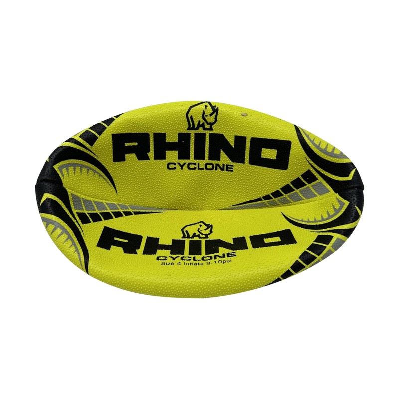 Rhino Cyclone XV Training Rugby Ball, Fluo Orange, Size 4