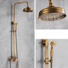 Antique Brass 8-Inch Rainfall Shower System with Hand Shower &