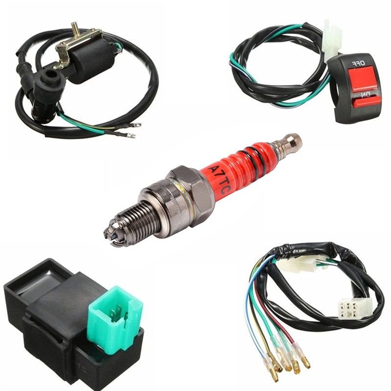 Wiring Loom Off Switch Coil Spark Plug 5 Pcs Set