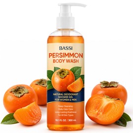 Persimmon Body Wash for Body Odor Control, Natural Deodorant Soap Cleanser