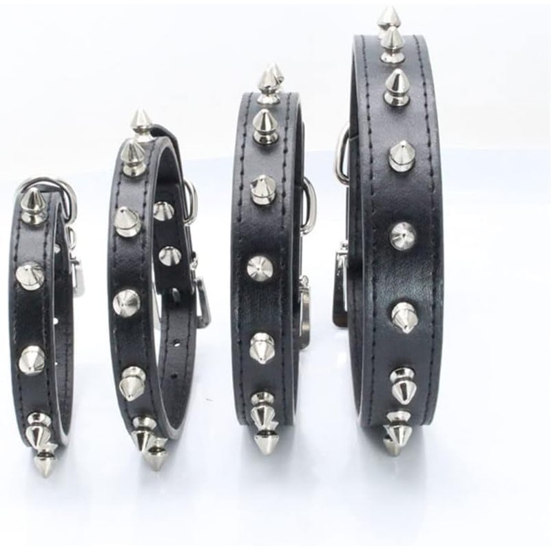 Spiked Collar for Dogs, Girl's Spike Cat Collars PU Leather