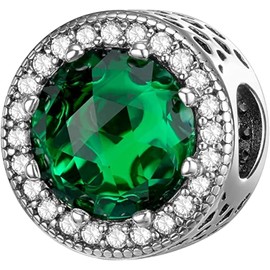 LNQOBU Murano Glass Charm Pendant, 925 Sterling Silver, Charms for Bracelets, Pink Love Heart, Red Round Pearl Charm, Fits Women Bracelets/Necklaces, Jewellery Gifts, Sterling Silver Cubic Zirconia