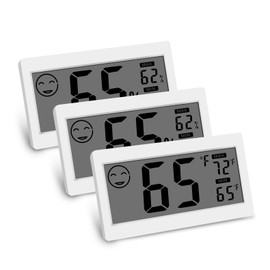 Digital Thermometer Indoor Hygrometer Room Temperature Monitor Humidity Gauge with Big Screen Stand Wall Hanging Magnet Greenhouse House Kitchen Car
