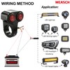 Weasch Universal Dual 7/8" 22mm Motorcycle Handlebar Switch, 12V Waterproof
