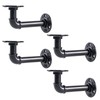 HBLYJS L-Shaped Industrial Pipe Shelf Brackets, Black Metal Wall-Mounted Floating