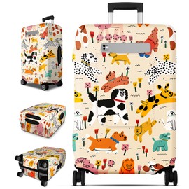 Slohif Luggage Cover for Suitcase Tsa Approved Protector - Luggage Sleeve Large Suit Case Cover Travel Stretch Baggage Case Protective Washable Fit 18-32 Inch Dog L