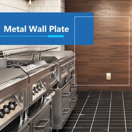 LIDER Blank Metal Wall Plate, Stainless Steel Blank Outlet Cover, Corrosion Resistant, Mid-Size 1-Gang 4.88" x 3.11", 201 Stainless Steel, LMWP-01M-PB, Polished Brass
