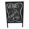 Pizarrón Negro Doble Vista Para Negocios Nogal/negro 75*50