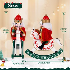 COMBIUBIU Nussknacker Figur-Kriegspferd,Nussknacker Soldat Aus Hochwertigem Kiefernholz,Deko FüR Zuhause Kamin Tischdekoration,Weihnachten Weihnachtsdekoration Geschenke(30.5CM)