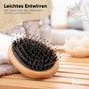 lampox - Bamboo Hair Brush with Boar Bristles Head Massage