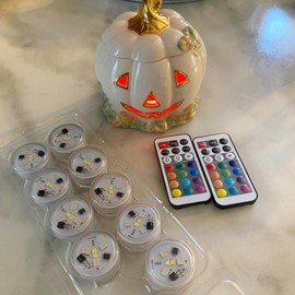 Dyanch Mini Submersible Led Lights with Remote – 10 Pack 1.5" RGB Multicolor Battery Operated Pool Lights | Underwater Shower Pond Lantern Puck Lights with Remote | Small Waterproof Flameless Candles