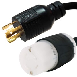 NEMA L6-30P to L15-30R Plug Adapter - 20 Foot, 30A/250V, 10/3 AWG - Iron Box # IBX-5167-20 (20 ft)