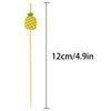 PuTwo Cocktail Picks Handmade Bamboo Toothpicks 100pcs 4.7" in Yellow