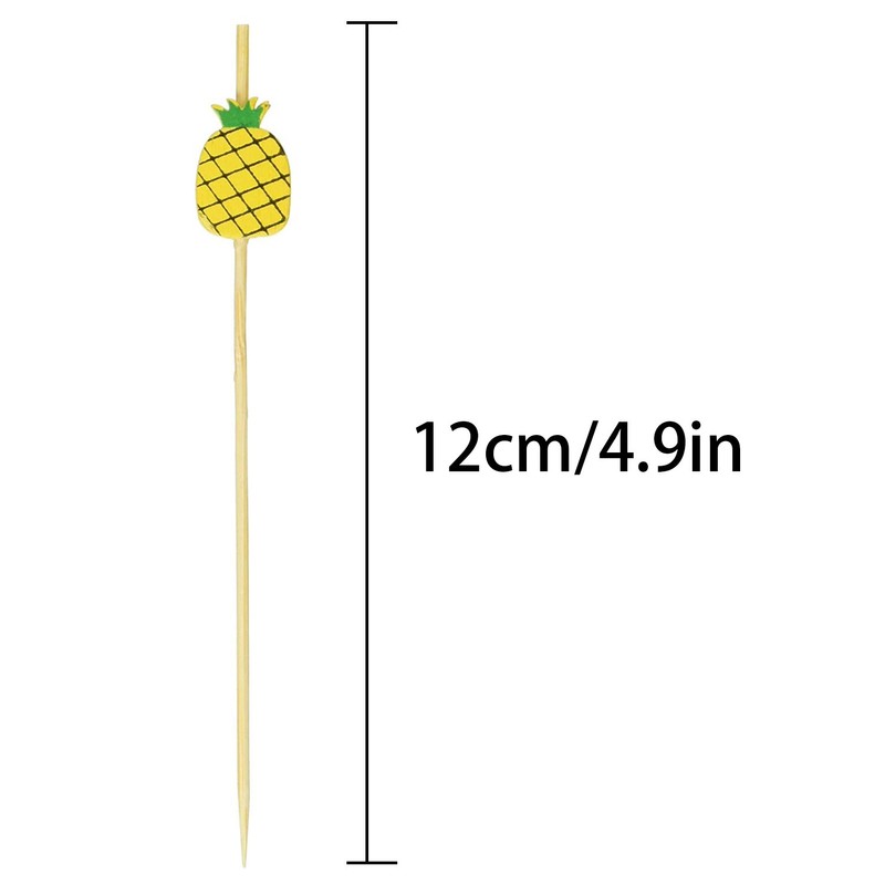 PuTwo Cocktail Picks Handmade Bamboo Toothpicks 100pcs 4.7" in Yellow