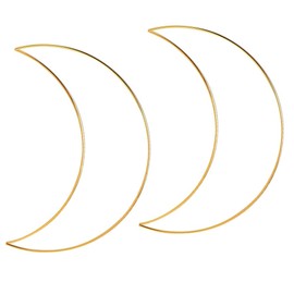 2 Pack Moon Shaped Dream Catcher 12 inches Metal Rings Gold Metal Hoops Macrame Ring for Craft, Macrame Wall Hanging Wedding Wreath Décor (Moon, 2 x 12inch)