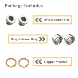 I Little Bamboo O2 Oxygen Sensor Bung and Plug with Copper Washer, 304 Stainless Steel O2 Sensor Bungs and Plugs, M18 X 1.5 Thread Universal Stepped Mounting Bung and Inner Hex Head Plug - 2 Pack