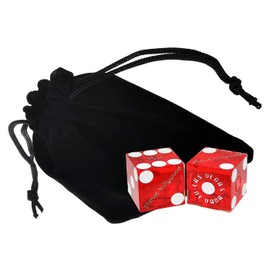 Wide Selection Genuine Las Vegas Casino Craps Dice Pairs with Matching Serial Numbers ... Plus Storage Pouch (Planet Hollywood - Red Polished)
