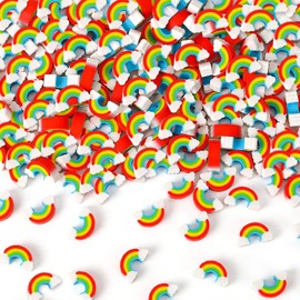 JUNEBRUSHS 150Pcs Rainbow Mini Erasers, St. Patrick's Mini Erasers Cute Pencil Erasers for Kids Bulk School Classroom Prizes Gifts Homework Rewards Party Favors