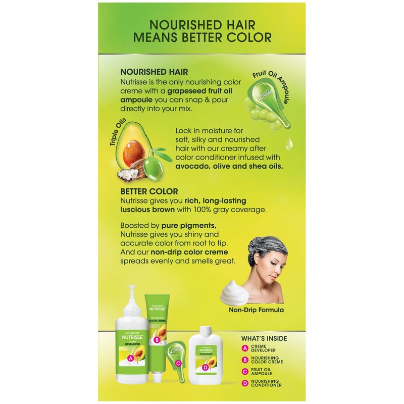 Garnier Nutrisse Nourishing Hair Color Creme, 51 Medium Ash Brown