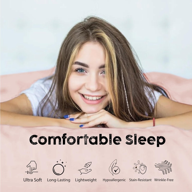 Ev Dekor Single Fitted Sheet Blush,Pink - Deep Pocket Bedsheet