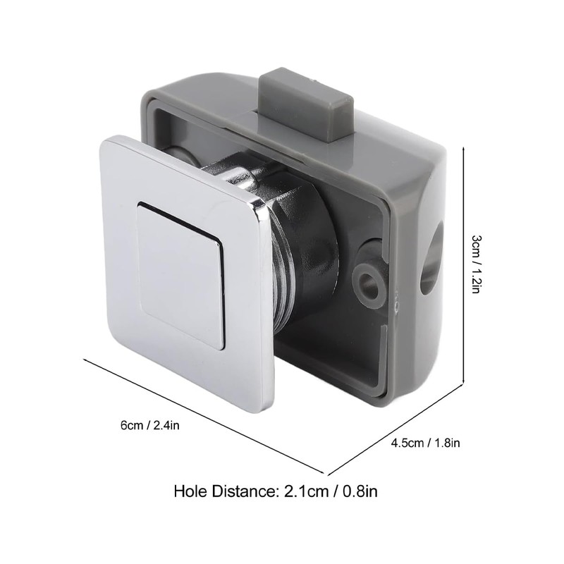 CENPEK Square Cupboard Push Button Lock Metal Drawer Knobs Door