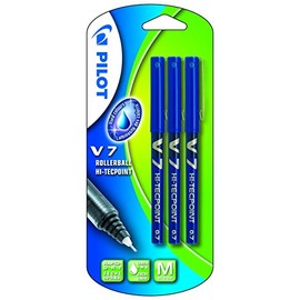 Pilot V7 Rollerball Pen Set of 3 Blue