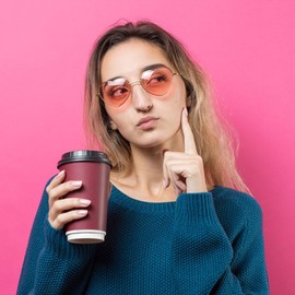 Kelens Heart Sunglasses Men's Polarised Metal Frame, Women's Festival Accessories Sunglasses Heart, UV Protection Sunglasses Heart Shape for Festival, Party, Gradient Brown Lens