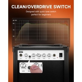 Donner Donner Electric Guitar Amp 20W, DEA-20 Guitar Amplifier with Reverb Effects, Practice Amp with Convenient Clean&Overdrive Switch for Portable