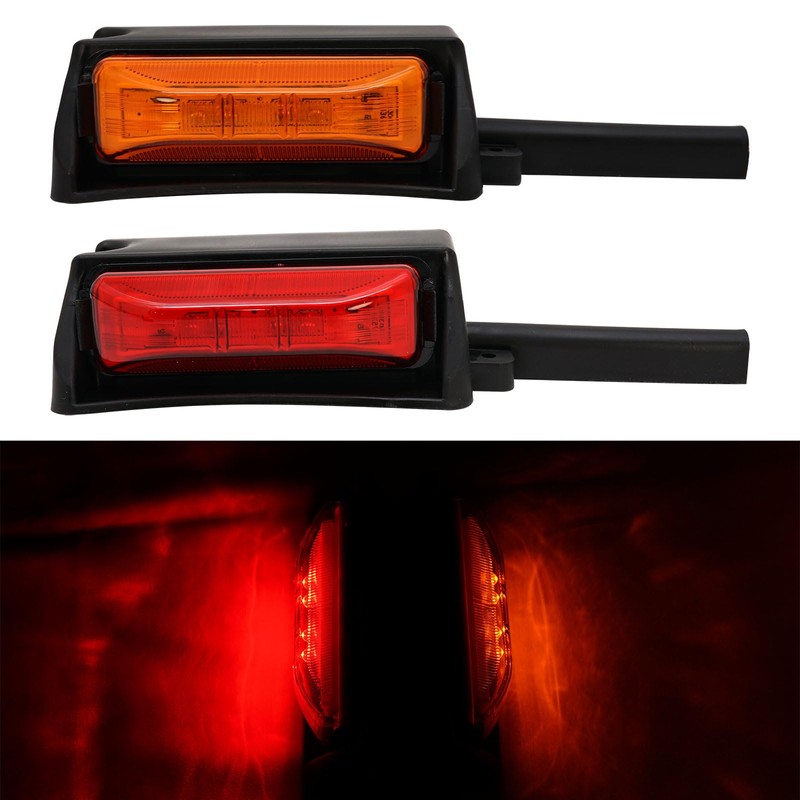DUNTUO Amber + Red LED Trailer Fender Light Double Face