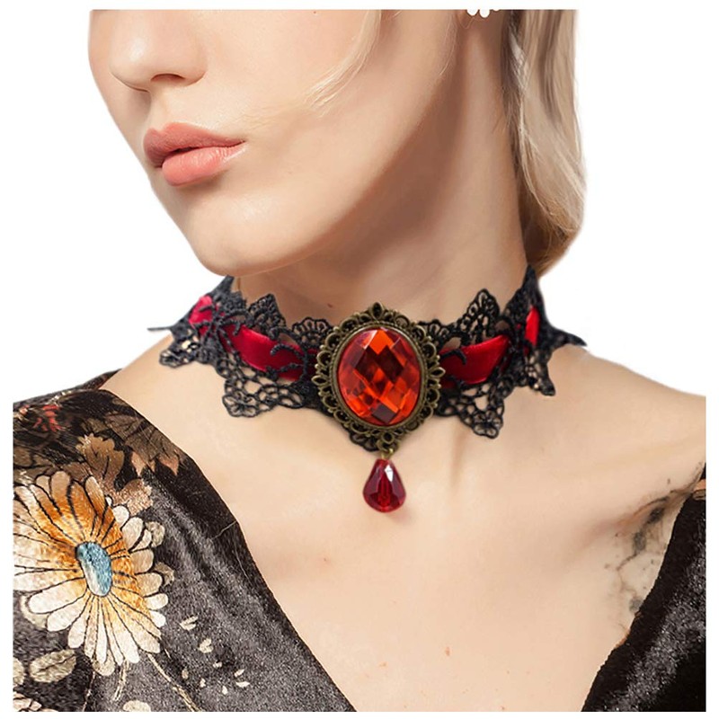 ETERNITY J. Retro Handmade Craft Lace Royal Court Vampire Choker