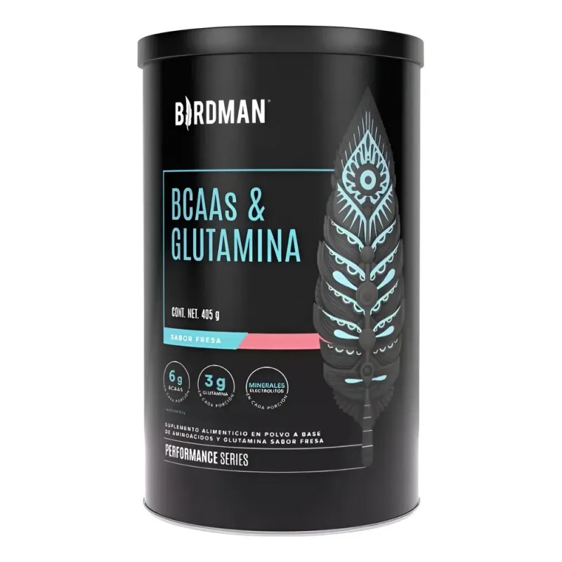 Suplemento Fitness Birdman Bcaas Y Glutamina Fresa 405gr B