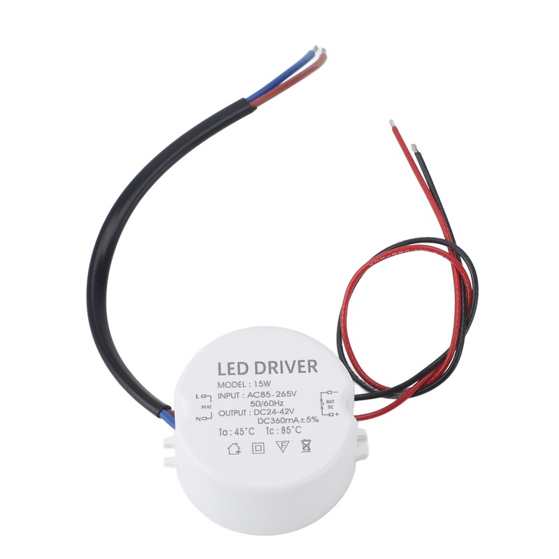 LED Power Supply Driver Waterproof Constant Voltage Transformer 360mA AC85‑265V