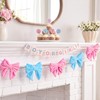 Hotop 6.5ft Pink and Blue Velvet Bow Garland Banner -