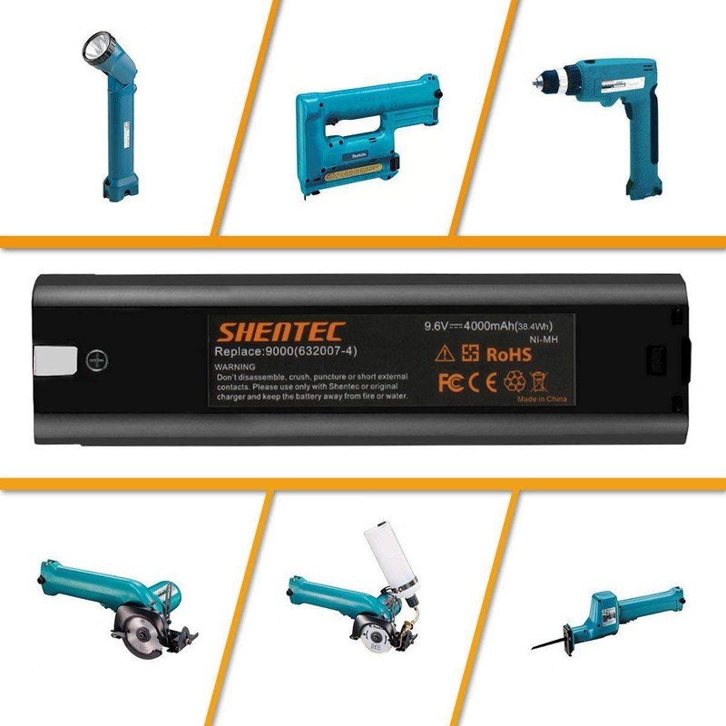 Shentec Upgraded 2 Pack 9.6V 4.0Ah Battery Compatible with Makita