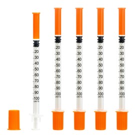 20 Pack 1ml Syringes with 29Gx8mm Plastic Multiple Uses Measuring Tools, Individually Wrapped