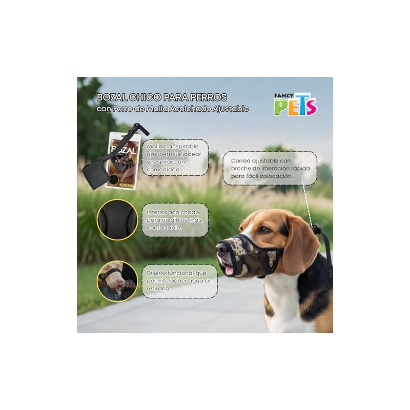 Fancy Pets Bozal con Forro de Malla Chico para Perros