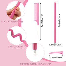 Pack of 40 Hair Curlers without Heat Flexible Paper Curling Irons Curlers Overnight for Girls Foam Hair Curler for Long Short Hair (Pink)