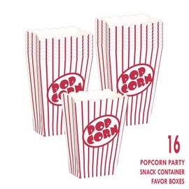 Movie Night Party Supplies - Popcorn Party Snack Container Favor Boxes (Serves 16)