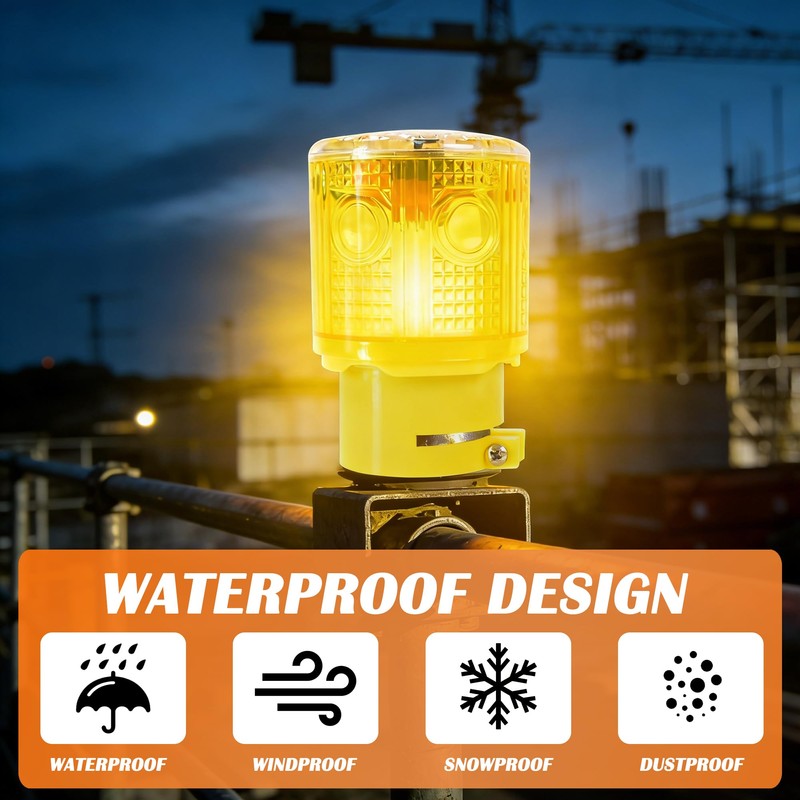 QXMH Solar Strobe Warning Light - Bright 360 Degree Solar